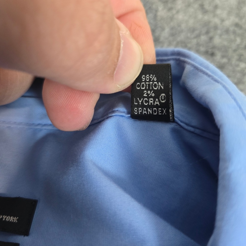 Kenneth Cole Dress Shirt Light‎ Blue Button Down Long Sleeve Menswear - Picture 9 of 13